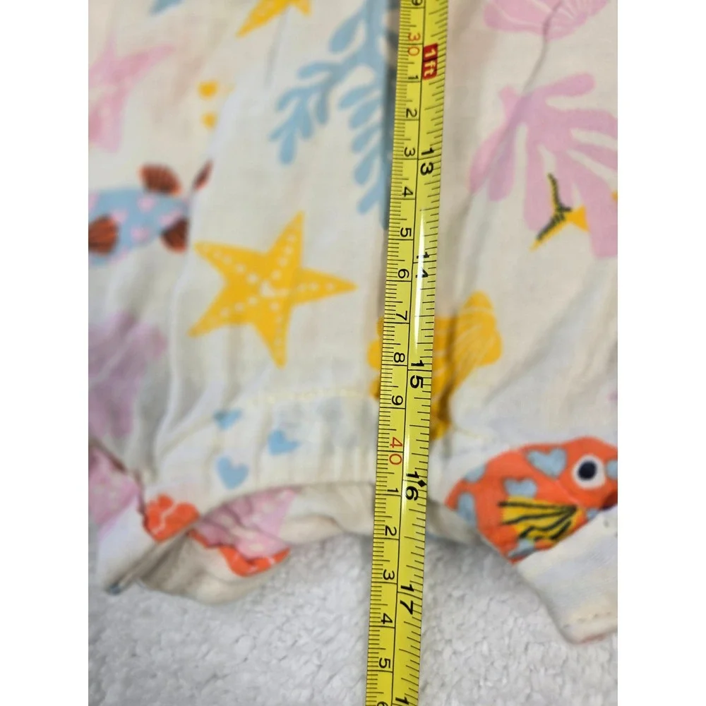 Old Navy Baby Sea Life Fish Cotton Gauze Bubble Romper Cream 18-24 Months